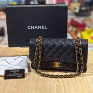 95%NEW二手CHANEL CF25, A01112 黑色荔枝皮/金扣 #CF26 #香奈兒 #CLASSIC FLAP BAG #香榭站正品