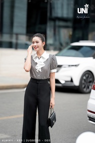Quần Nữ Công Sở UNIVTH Dáng Suông Hai Cúc Cao Cấp 2UQB0105 Uni Korean Fashion