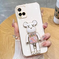 เคสสำหรับ VIVO โทรศัพท์ T1X Y21 Y33S Y21S Y33T Y21T ฝาหลังสุดหรู3มิติพร้อมที่ยึด