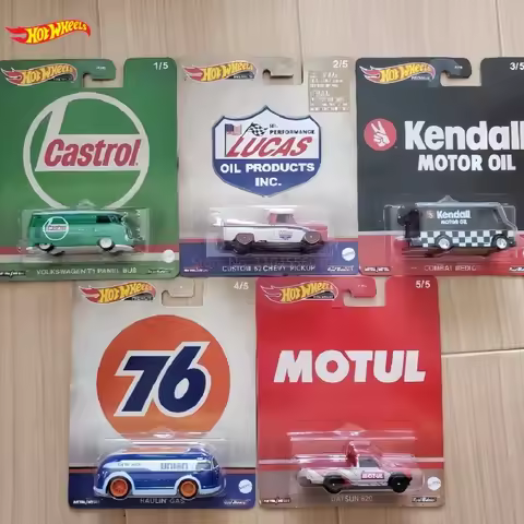 Hot Wheels Premium Diecast Alloy Car Model Set Castrol Volkswagen T1 Datsun 620 Lucas 76 Motul Motor