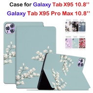 Fashion Tablet Protective Case For Galaxy Tab X95/X95 Pro Max 10.8'' Blooming Beautiful Flowers Flip