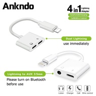 Ankndo Splitter Lightning Adapter for iP  8 XR 11 XS Max Earphone jack 3.5mm Cable Gaming PUBG Light