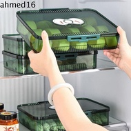 AHMED Dumpling Storage Box, Transparent PET Frozen Dumpling Box, Kitchen Organizer Fresh-keeping Timing Food Grade Food Preservation Box for Refrigerator