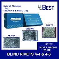 Blind Rivets (1 BOX) 1/8x1/2 (4-6), 1/8x3/8 (4-4) - 550 pcs