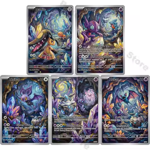 Pokemon Cards PTCG Oil Painting Style Custom Mawile Sableye Noibat Carbink Zubat Collection Cards Ra