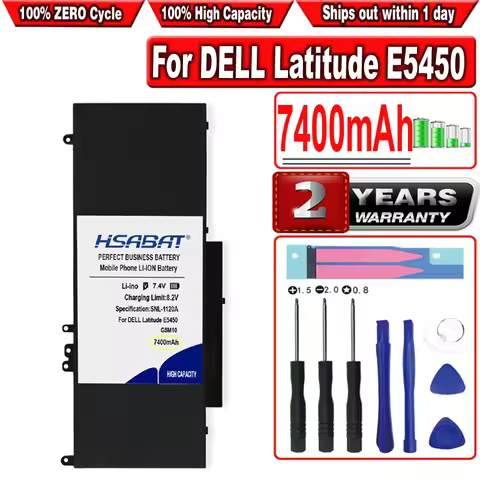 HSABAT 7400mAh Laptop Battery for DELL Latitude E5450 E5470 E5550 E5570 8V5GX R9XM9 WYJC2 1KY05 G5M1