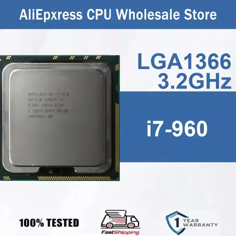 Intel Core i7-960 4 Core 8 Thread 3.2GHz 130W 8MB Cache 45nm Nehalem DDR3-800/1066/1333 MHz SLBFP LG