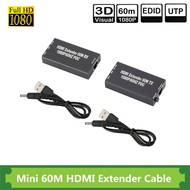 1080P HDMI-Compatible Extender 3D HDMI-เครื่องส่งสัญญาณ Receiver ทีเอ็กซ์อาร์เอ็กซ์ Cat5e Cat 6 Ethernet RJ45สัญญาณตัวแปลงสายแลน60M