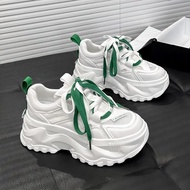 Daddy Shoes Women's Trendy Hot Mesh Breathable All-Match Thick-Soled White Sneakers Spring Autumn#老爹