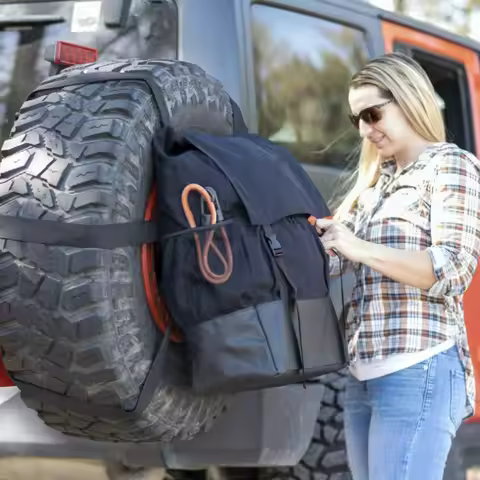 Car Spare Tire Storage Trash Bag Backpack Off Road Recovery Camping Gear SUV Trucks Campers Off-road