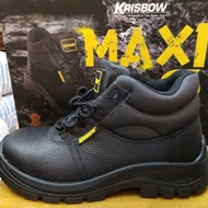 Sepatu safety Krisbow Maxi 6 inch -Hitam - Hitam 38