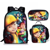boboiboy beg sekolah kids School bag set backpack for Elementary and Middle School pencil case lunch bag Backpack can customize