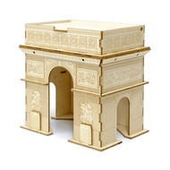 Jigzle Architecture Arc De Triomphe 3D Wooden Model and DIY Puzzle for Adults and Kids. Ki-Gu-Mi Wooden Art. Christmas and Office Gift Exchange Idea.