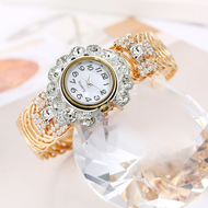 Free Box Jam Tangan Wanita Mewah Model Gelang Berlian Mutiara Display Analoq Import