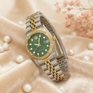 PROKING Women's Quartz Watch, Vintage Golden Ladies Watch, 30mm Green Dial, Business Fashion Stainle
