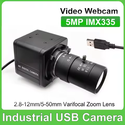 Industrial USB HD 5MP IMX335 Manual Varifocal Webcam 2K 4MP F5253 Usb Video Camera Compatible OTG UV