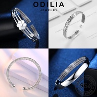 ODILIA JEWELRY Sterling Silver Accessories Women Perak Tangan Bangle Original 純銀手鐲手鏈 Perempuan Korean Rantai 925 Simple Gelang Diamond Moissanite For Bracelet M057