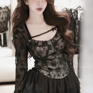 Wedding dress, lace dress with long sleeves and short flared skirt 751(Z1) NC N.c