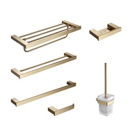 Nordic Bathroom Accessories Wall Mounted Brushed gold Stainless Steel Bathroom Set Towel Rack Towel Bar Soap Dish Paper Holder