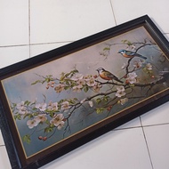Wall Decoration plus Frame size: 50cm x 100cm Beautiful Bird Print Painting