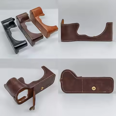 PU Leather Camera Half Case for Fujifilm GFX100S GFX100SII GFX50SII Base Cover Battery Opening Shell