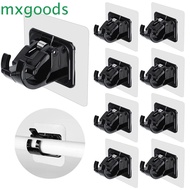 MXGOODS 2pcs Curtain Rod Bracket, Wall Hanging Adjustable Curtain Rod Holder, Fixed Clips Self-Adhesive Black Nail-Free Curtain Rod Hook Kitchen