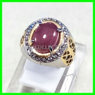 CINCIN BATU AKIK PERMATA NATURAL PINK RUBY MEWAH DAN BERKELAS