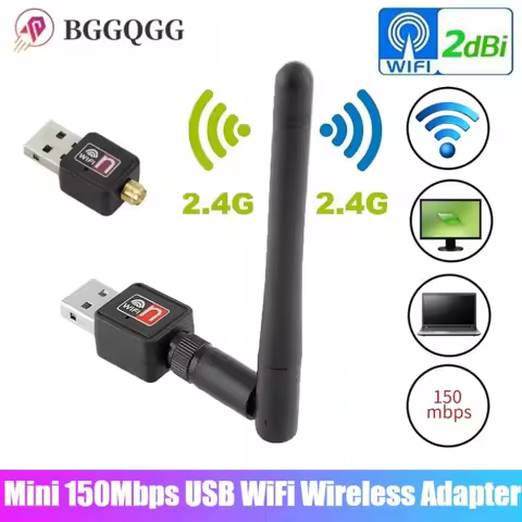 WiFi Wireless Network Card 150Mbps USB 2.0 802.11 B/g/n LAN Adapter Wifi Antenna Adapter Wifi Receiv