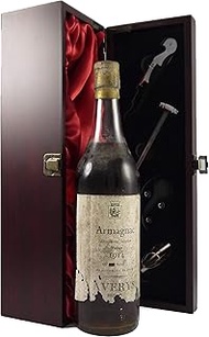 Avery's Exceptional Selection Vintage Armagnac 1914 (70cl) in a silk lined wooden box with four wine