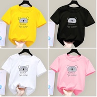 Korean Style Children Cartoon-inspired Delightful Child Kawaii Teen's Short Sleeve Boys Cotton Round