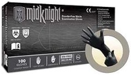Microflex MK-296-M-Box Midknight Exam Gloves, PF Nitrile, Textured, Black, Medium (Pack of 100)