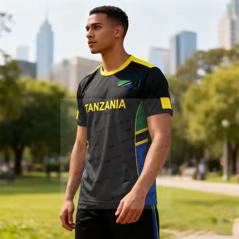 Men's Tanzania Football Fan Jersey T-Shirt - Essential for Fans, Must-Have for Enthusiasts, Ideal fo