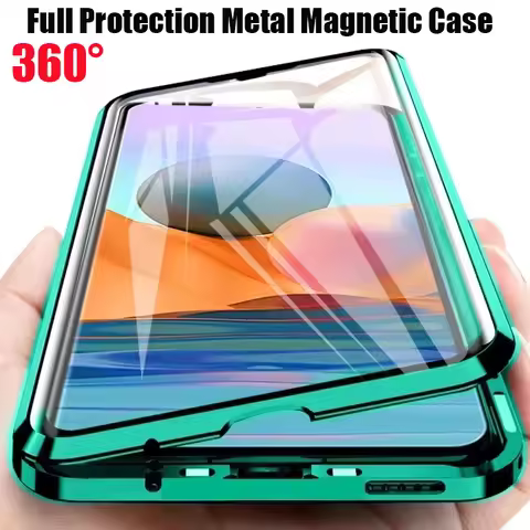 360°Full Protection Metal Magnetic Double-Sided Glass Phone Case For Samsung S24 S23 S22 S21 S25 Ult
