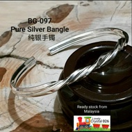 *Promo*Original Pure silver Bangle, BG-097 纯银手镯999。 Silver 925 Bracelet 925银手链。 纯银制造。 品质保证。 Pure Silver.