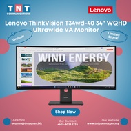 Lenovo ThinkVision T34wd-40 34" WQHD Ultrawide VA Monitor | 120Hz Refresh Rate | Eyesafe® Display 2.