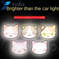 YOLO Motorcycle Helmet Stickers, Waterproof Self-Adhesive Cartoon Cat Reflective Stickers, Cat Style