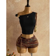 Tropical BoHo outfit, backless
