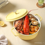 WK/Household Ceramic Pot Thickened Double-Ear Stew Pot Instant Noodle Pot Gas Stove Soup Pot for Induction Cooker Gift W