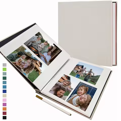 1pc Linen Photo Album Self Adhesive Scrapbook Album for 2x3 4x6 5x7 8x10 Pictures DIY Photo Book Bir