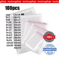 ถุงแก้วฝากาว (100ใบ)  ถุงใส OPP ถุงแก้ว ซองพลาสติกใส   By Muisungshop