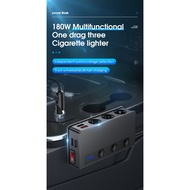 180W cigarette lighter car charger QC3.0 fast charging car USB expansion car charger multi port car 