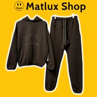 [BEST QUALITY] FEAR OF GOD ESSENTIALS High QUALITY Nylon Heather Wood hoodie Set, FOG Fleece Set