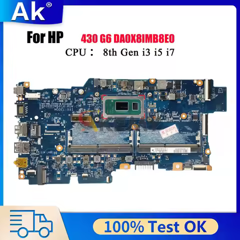 DA0X8IMB8E0 For HP ProBook 430 G6 Laptop Motherboard With i3 i5 i7 8th Gen CPU UMA L44508-001 L44502