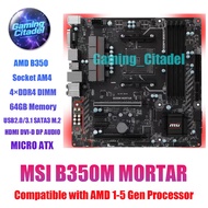 Used MSI B350M MORTAR DDR4 MATX Motherboard Compatible with AMD 1-5 Gen Processors Tested