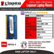 ET44 2GPC3L-3 RAM Laptop KINGSTON PC3L-12800 2048MB SINGLE 1RX16