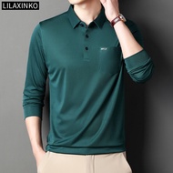 5 Color Polo Shirt Men Clothing Plain Basic Long Sleeves Lapel Collar T Shirt Top Shirts Casual Classic Fashion Clothes