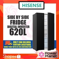 Hisense Fridge RS680N4AWBU 620L Side by Side Inverter Refrigerator