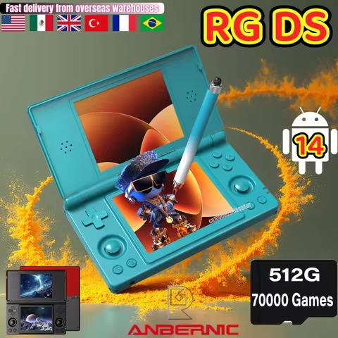 RG DS Handheld Game Console 4‘’Dual IPS Touchscreen RK3568 Processor Android14 Hall Effect Magnetic 