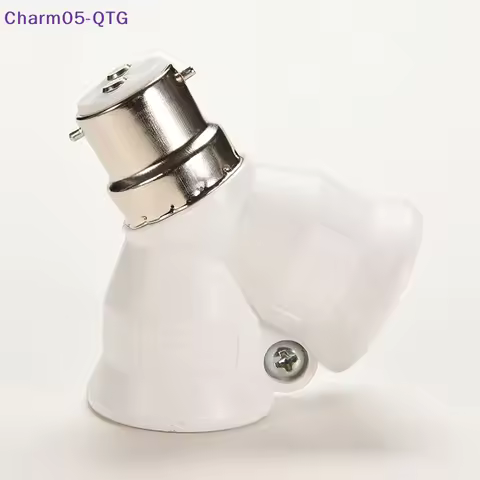 HOT! 1PC B22 To 2 x E27 Bayonet Light Bulb Lamp Converter Adapter Splitter Screw Socket