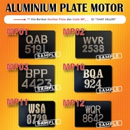 Aluminium Plat Nombor Motor / Nombor Plate Ketuk / Aluminium Emboss / Number Plate Moto